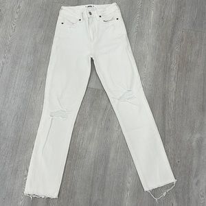PAIGE white distressed denim jeans! Size 24